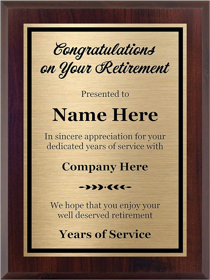 Personalized Retirement Plaque